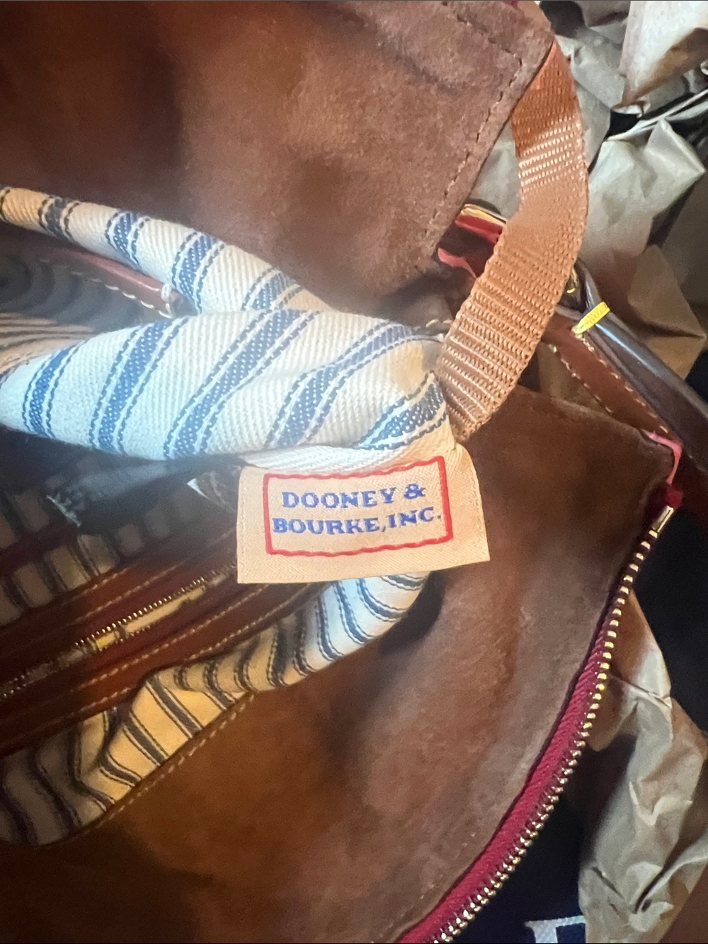 Dooney & Bourke Bright Pink Shoulder Tote leather trim - Picture 3 of 14